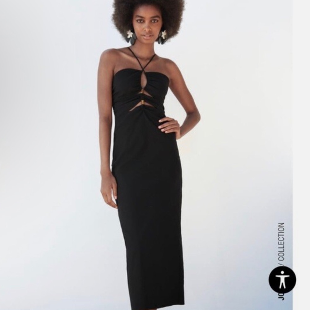 Zara black  Halter cut out Dress Cocktail